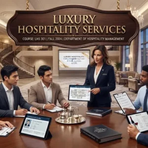 High-quality educational course image featuring Luxury Hospitality Services with modern visuals