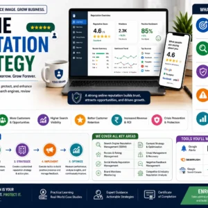 Online Reputation Strategy course featuring brand monitoring, review management, and digital reputation building techniques.