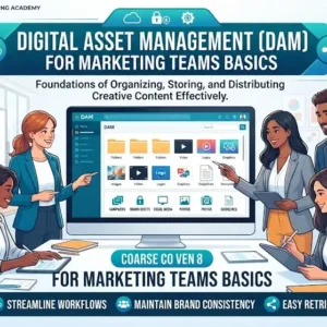 Digital asset management basics course image with marketing team visuals