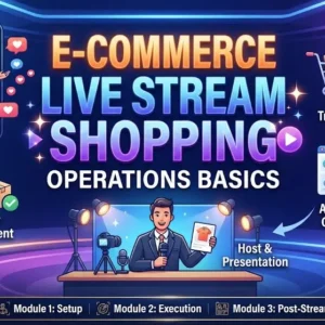 Basics course image showing live stream shopping operations visuals