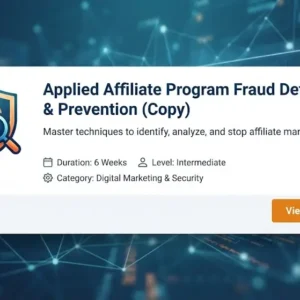 Applied affiliate program fraud detection and prevention course image with security visuals