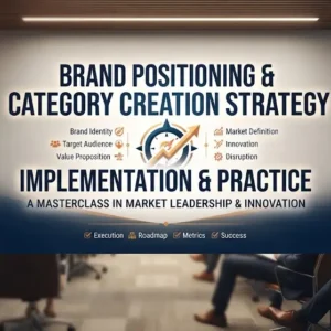 Implementation and practice course image with brand positioning and category creation visuals