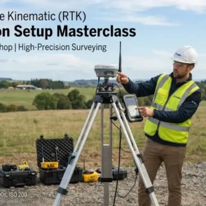 Masterclass course image showing advanced GNSS RTK base station setup visuals
