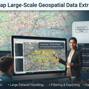 Basics course image showing OpenStreetMap geospatial data extraction visuals