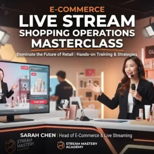 Masterclass course image on advanced e-commerce live stream shopping operations