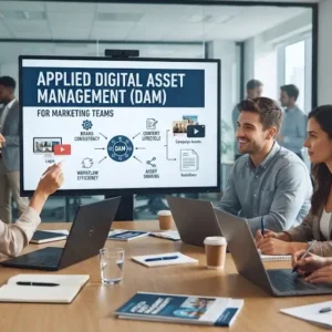 Applied digital asset management course image with marketing team visuals