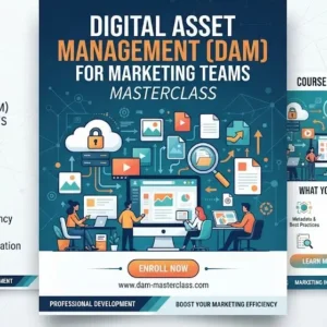 DAM masterclass course image with marketing team visuals