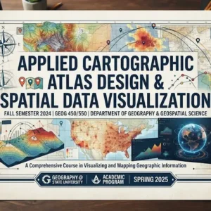 Applied course image showing cartographic atlas design and spatial data visualization visuals