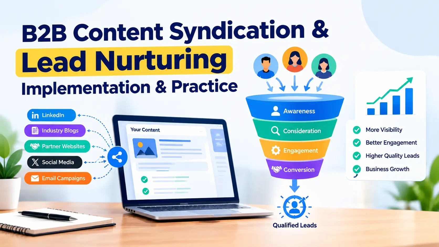 Educational banner for B2B Content Syndication & Lead Nurturing Implementation & Practice course