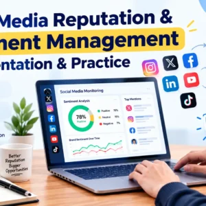Educational banner for Social Media Reputation & Sentiment Management Implementation & Practice course