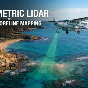 Advanced course image showing bathymetric LiDAR coastal shoreline mapping visuals