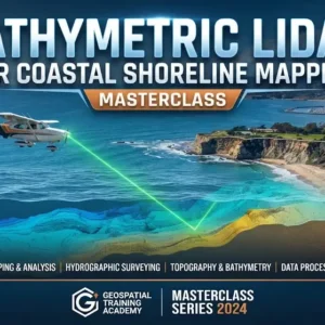 Masterclass course image showing advanced bathymetric LiDAR coastal shoreline mapping visuals