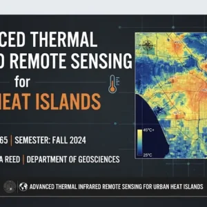 Advanced course image showing thermal infrared remote sensing for urban heat island analysis
