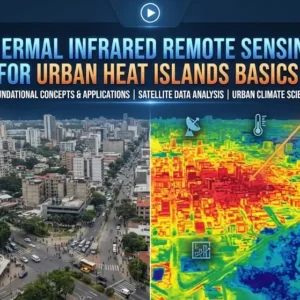 Basics course image showing thermal infrared remote sensing for urban heat island mapping