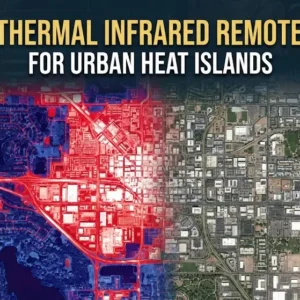 Applied course image showing thermal infrared remote sensing for urban heat island analysis