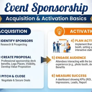 Event sponsorship basics course image with partnership and marketing visuals