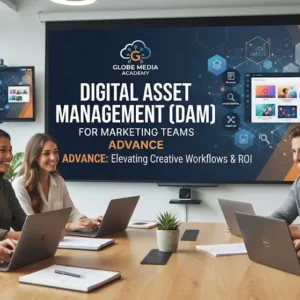 Advanced digital asset management course image with marketing team visuals