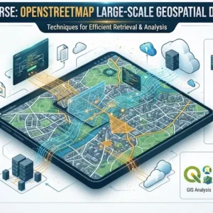 Advanced course image showing OpenStreetMap geospatial data extraction visuals