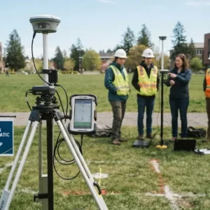 Applied course image showing GNSS RTK base station setup visuals